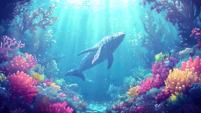 海底鲸鱼珊瑚世界
