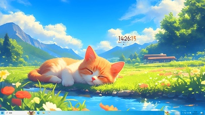 可爱草地小橘猫