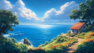 护眼海边小屋