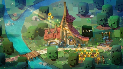 4K唯美治愈可爱卡通田野木屋