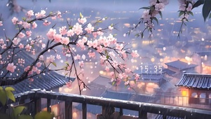 雨天的桃花
