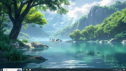 4K护眼绿林河流