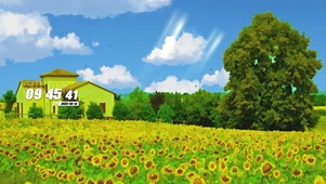 蓝天白云房屋景色