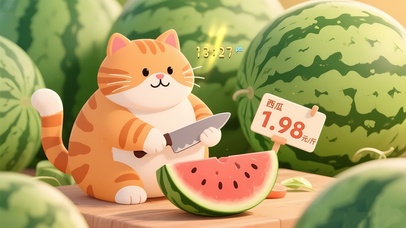 橘猫卖西瓜