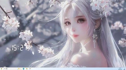 长发女孩桌面主题