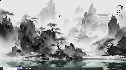 水墨主题 雾中阁楼