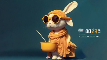 墨镜酷炫小兔几