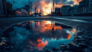 雨后水洼