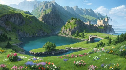 4K唯美治愈城堡郊外小路