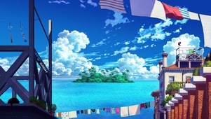 4K唯美治愈日系海滨街道