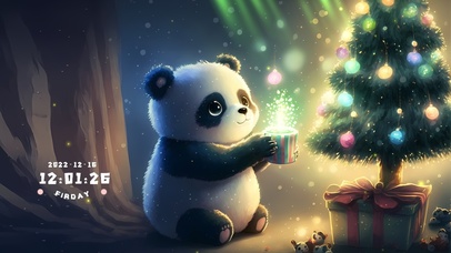 可爱圣诞熊猫宝宝