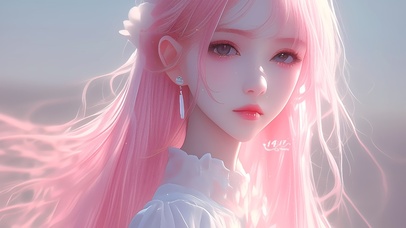 清纯粉色系女孩