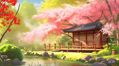 清新护眼樱花森林