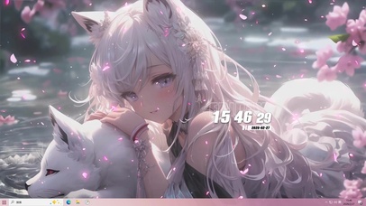 可爱狐耳女孩桌面主题