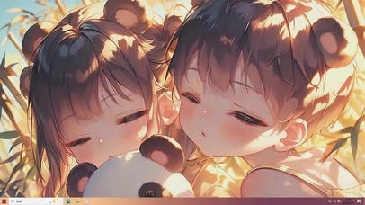 可爱女孩与萌宠桌面主题