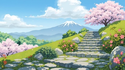 通向春天樱花小路