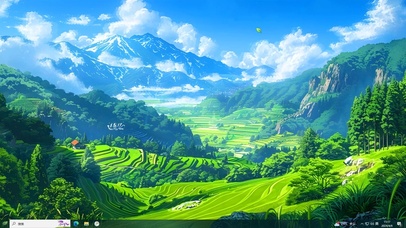 唯美绿色大山森林