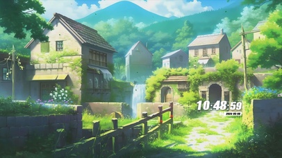 蓝天白云花草树木景色