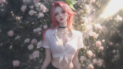 4K唯美可爱鲜花少女