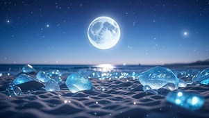 唯美月下海滩