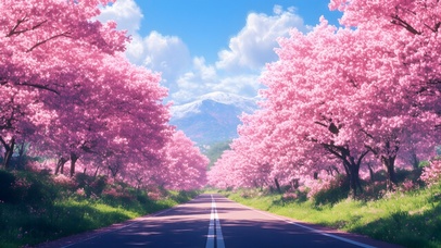 春天大自然风景桃花林03