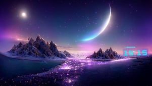 紫色唯美大海流星