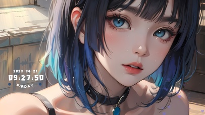 4k甜酷短发美女