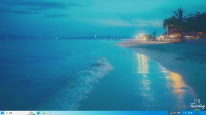 唯美夜晚海滩-桌面主题