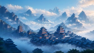 4k仙境古镇