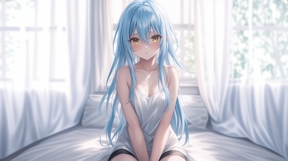 雪墨壁纸丨利姆露丨晨窗蓝影丨