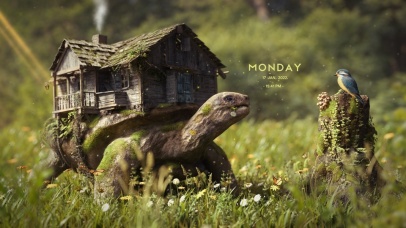 乌龟背上的小屋