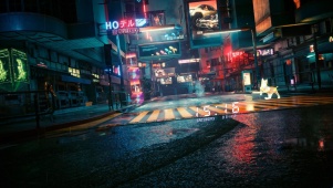 赛博朋克雨街