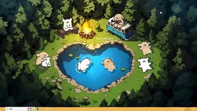 线条小狗开party—主题桌面