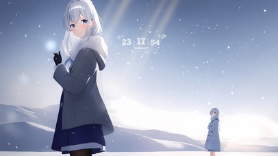 4k 治愈唯美冬季女孩