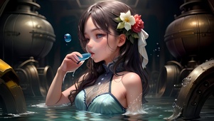 水里吃冰棒