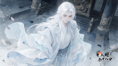 水墨翩翩白衣少年