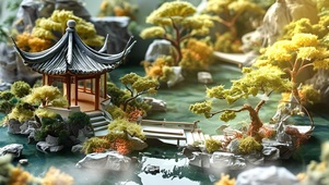 湖中亭台