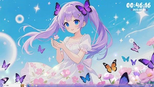 紫色蝴蝶女孩