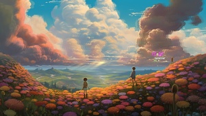 梦幻彩云花丛