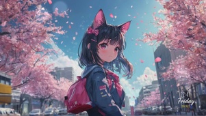 唯美二次元猫耳朵女孩