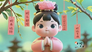 汉服萌姬蛇年祈福