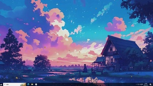 动漫AI夕阳风景-桌面主题
