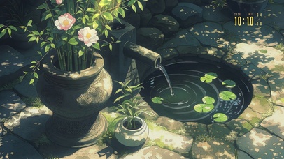 竹筒滴水的慢时光