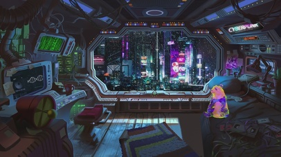 4K赛博朋克科幻房间