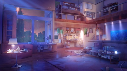 唯美夜晚别墅房间