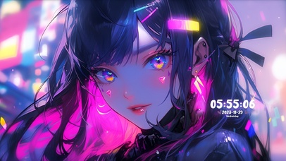 霓虹酷酷美少女