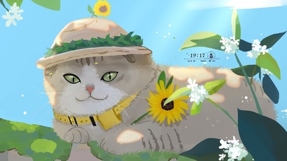 夏日树荫下的猫