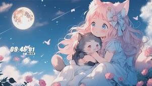 猫耳女孩与萌宠