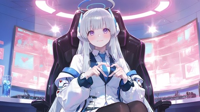 电脑前的比心萝莉-生盐诺亚