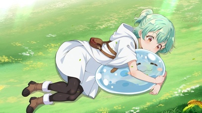 夏日草地施拉姆少女